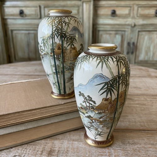 Pair antique satsuma koshida - pair,
