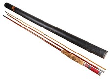 Vintage Genuine Tonkin Cane Ike Walton Bamboo Fly Fishing Rod 3-Piece w/ Case