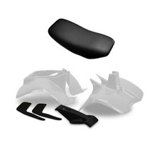 Plastics Set & Seat For Suzuki LT50 White Front Rear Fender, Nose Cone, Mudflaps