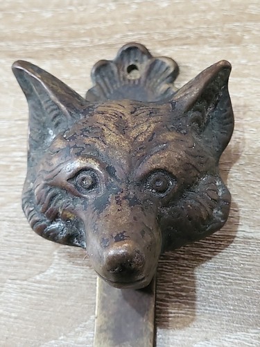 Vintage antique brass fox door - vintage/antique,