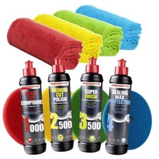 Car Polish Set Menzerna Polishing Paste 1000 2500 3500 Wax Pads Microfiber Cloths