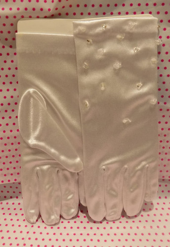 White satin sequin beaded - white,