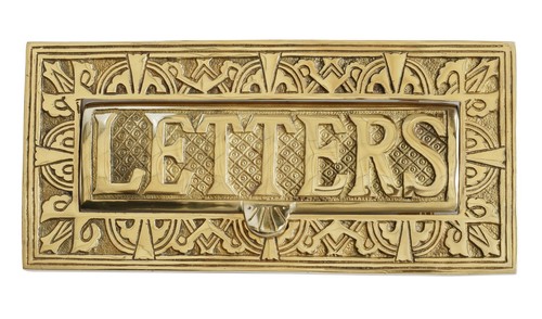Brass art nouveau letters - art,