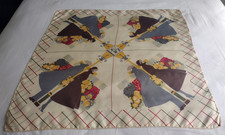 BURBERRY Vintage Twill Silk Scarf - Lamp Posts - Cream/Multi - 75 x 75 cm