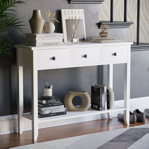 White console table drawer - 3,