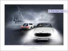 Volvo 1800ES + P 1800 Car Fantasy Art Ltd  Edition Artist Signed Print Picture S