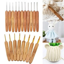 Long Crochet Hooks Small Size Crocheting Hooks Bamboo Handle Crochet  Sweater