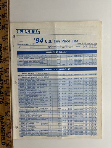 1994 ertl toy - ertl, list