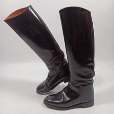 Regent Womens Long Leather Riding Boots Made in England - Black - Size 4 UK