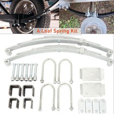 2 Set Trailer Leaf Spring 4 Leaf Double Eye 3500 lbs Cap for Axle Suspension