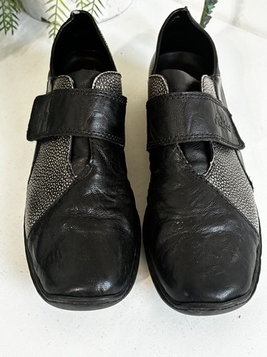 Rieker ladies black shoes hook - rieker,