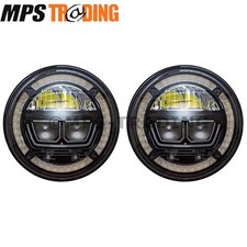 LED 7" Headlight Headlamp Upgrade LHD Pair LYNX HALO 2 Year Warranty DA3463