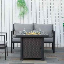 Rattan Garden Firepit Table