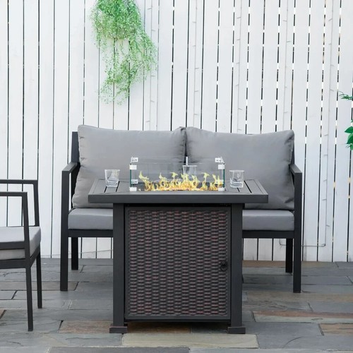 Rattan garden firepit - rattan,