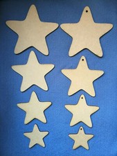  Wooden MDF STARS Craft Shapes