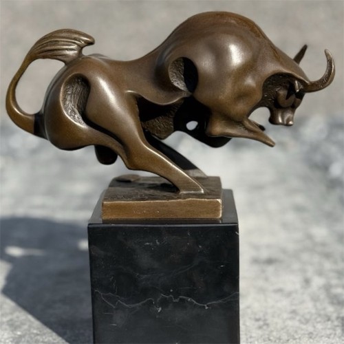 Bronze sculpture bull statue - bronze,