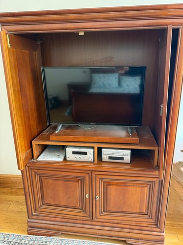 Tall mahogany music cabinet - tall, tv/music