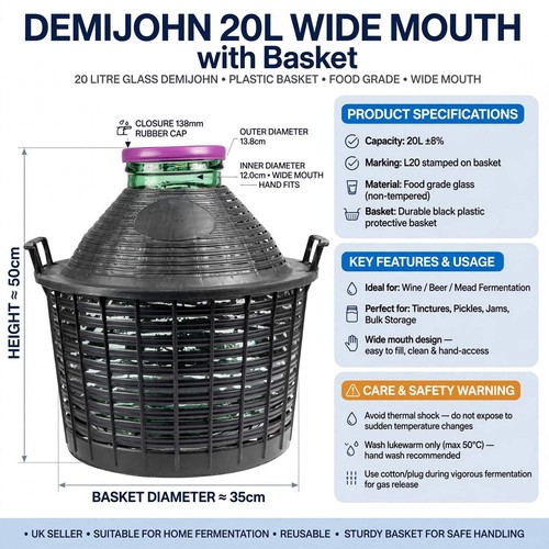 Glass demijohn 10l - glass,
