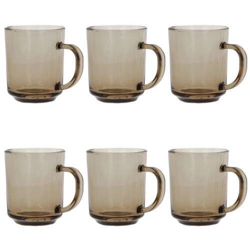 Glass mugs smoke mug brown - glass,
