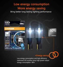 Osram T10 501 LED White W5W Sidelight Bulbs 6000K 12v 1W DoorInterior Light