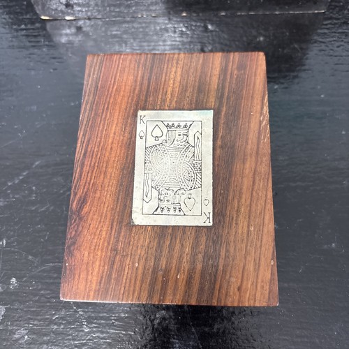 Vintage wooden card box with - card,