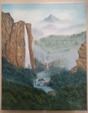 Bob Ross Style Oil Painting On