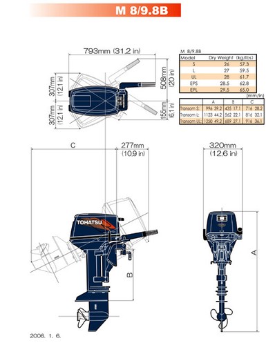 New tohatsu 2 stroke - new, hp