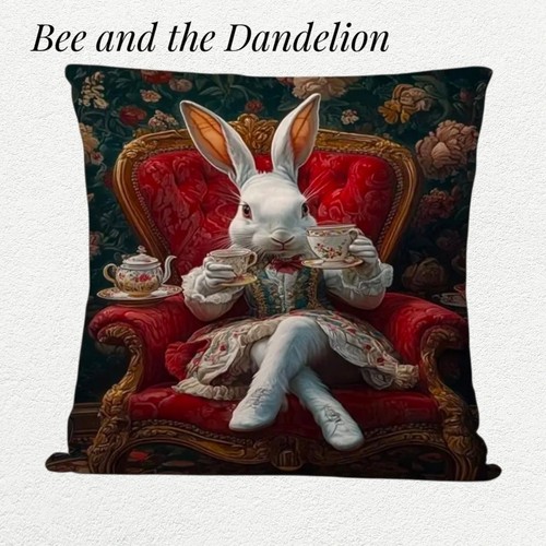 White rabbit drinking tea - rabbit,
