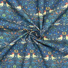 William Morris Fabric - Vintage Blue Birds Cotton Percale Dressmaking Fabric