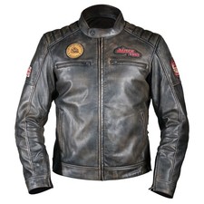 Frank Thomas Café Racer 82 Mens Leather Motorcycle Jacket Black