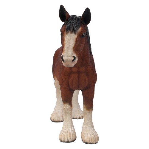 Draught horse resin statue - resin,