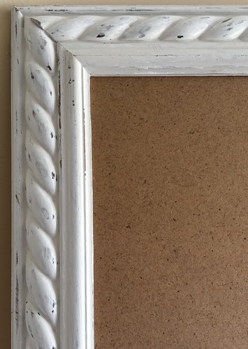 Aged white picture frame - aged,