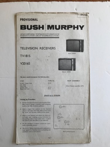 Bush tv181s murphy v2016s - bush,