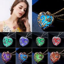 Glow In The Dark Heart Pendant Necklace Luminous Women Jewelry Accessory Gift