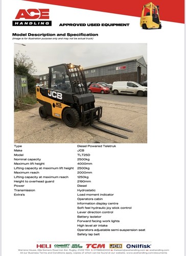 Jcb tlt25d teletruk only - jcb,