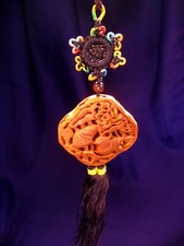 FSH197 Feng Shui Mandarin Ducks Pure Sandalwood Hanger for Romance & Love 27cm