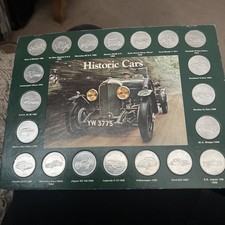 HISTORIC CARS COIN COLLECTION FROM SHELL - COMPLETE SET 20 OF COINS circa. 1970s