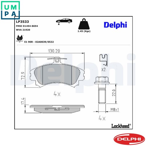 Brake pad set disc - brake,
