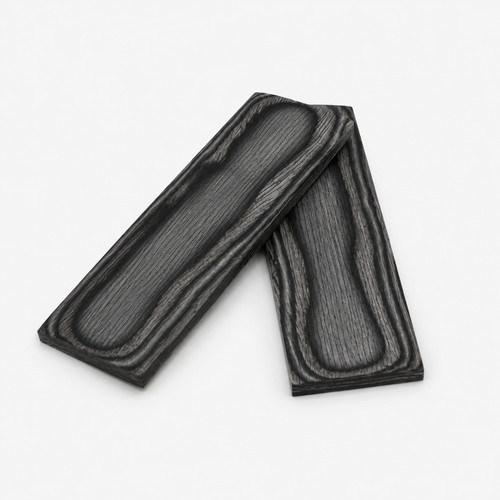 130mm pair black pakka wood - black,
