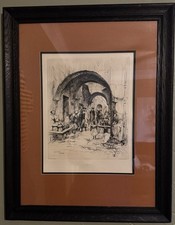 Frank Milton Armington Etching "Marche au Pain, Constantine”