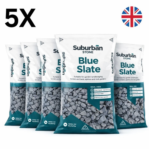 40mm blue slate chippings - 5x,