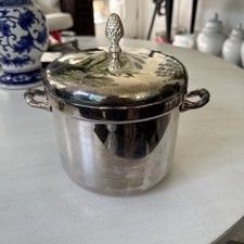 Vintage Silver Plated Ice Bucket with a pineapple finial And Removable Interior