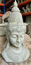 XL Thai Buddha Head Stone Statue | English Oriental Bust Outdoor Garden Ornament