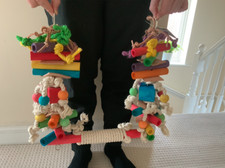 Giant Parrot Swing, Extra Large Parrot Toy, Large Cockatoo Macaw Toy Bird 00841