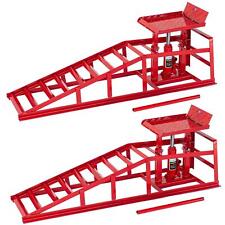 AIM TOOLS 5 Ton Steel Car Ramps With Jack 2PCs Height Adjustable Drive-up Ramp