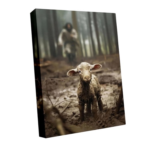 Jesus and lamb canvas - lamb,