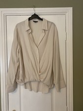 Massimo Dutti Ladies Ivory Twist Front Blouse Size L- Approx 16/18
