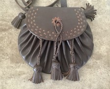 Scottish Kilt Sporran, Rob Roy Sporran, Brown Leather Sporran