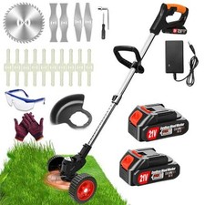 Lightweight Cordless Strimmer Height Adjustable 21V 2 x Batteries 2000mAh 15 Pcs