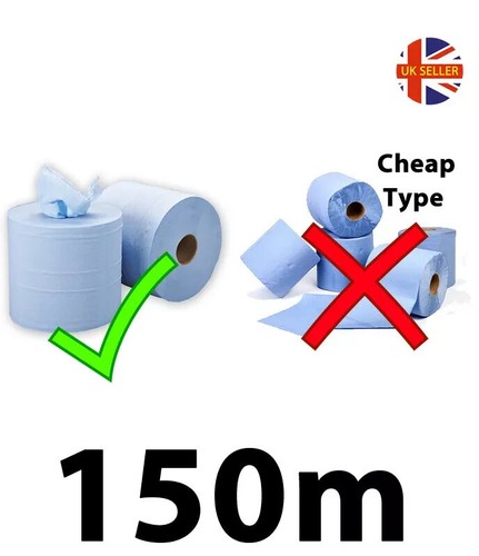 Blue rolls centrefeed 2ply - blue,